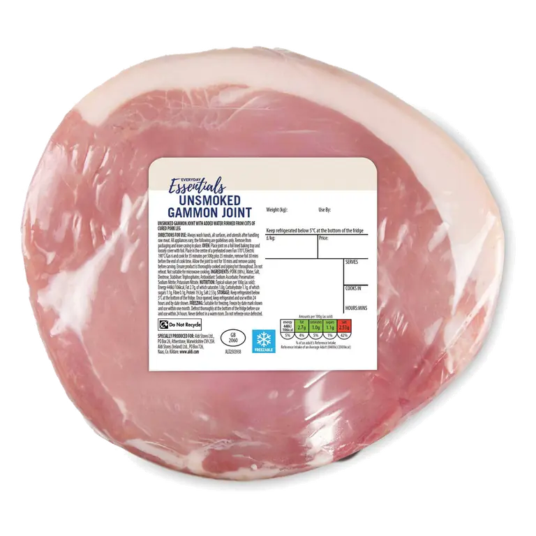 Unsmoked Gammon Joint Typically 1kg