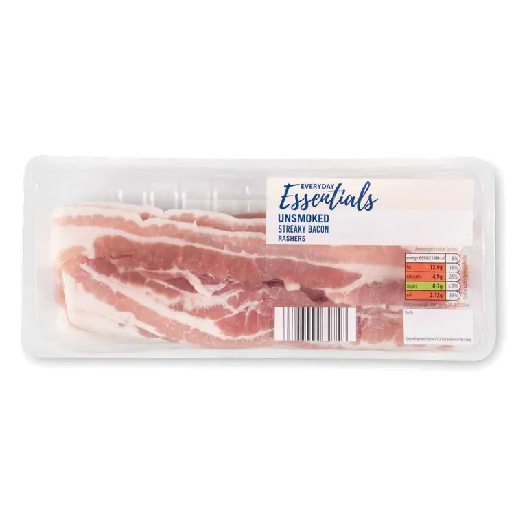 Unsmoked Streaky Bacon Rashers 12 Pack*
