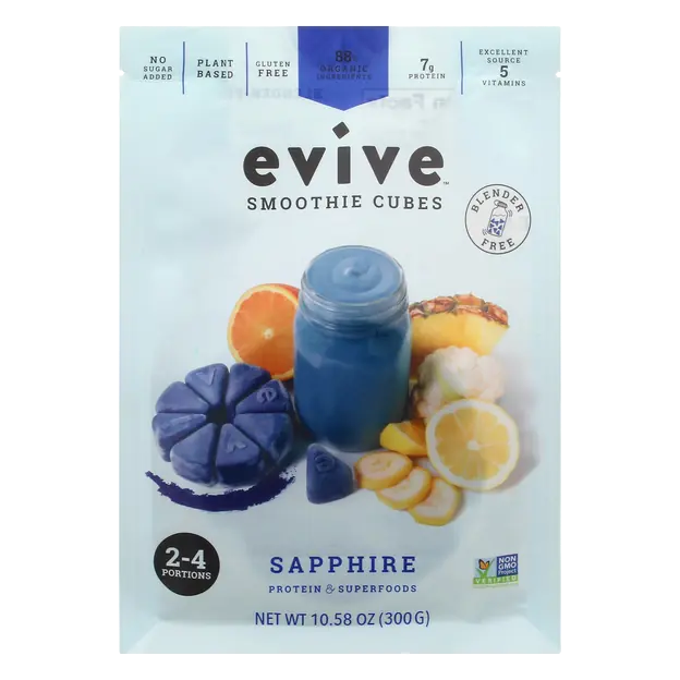 Organic Plant-Based Sapphire Smoothie Cubes Frozen