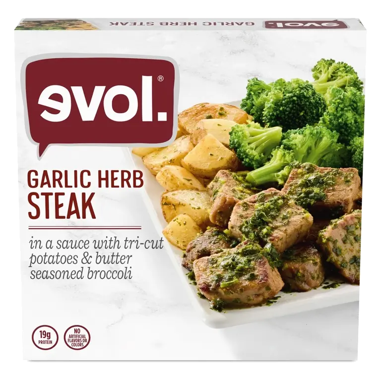 Evol Plated Meals Garlic Herb Steak & Potatoes, 10oz