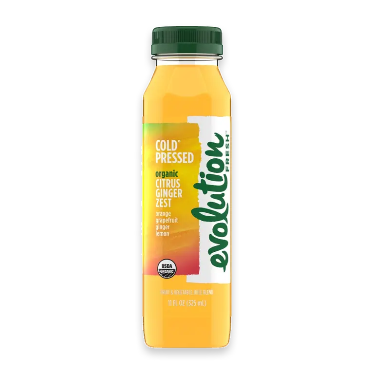 Organic Citrus Ginger Zest Cold-Pressed Vegetable & Fruit Juice Blend 11 oz.