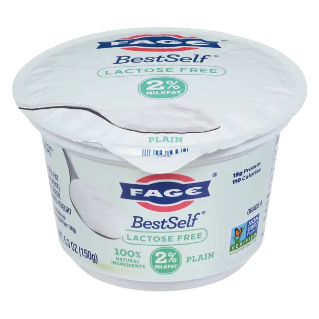 BestSelf Lactose Free Low Fat Plain Strained Greek Yogurt Cup