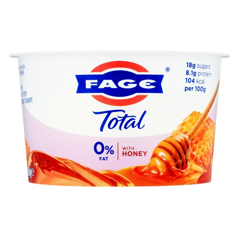 Total 150g 0% Fat Free Greek Recipe Strained Honey Yoghurt