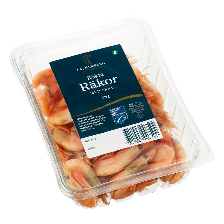 Räkor Rökta