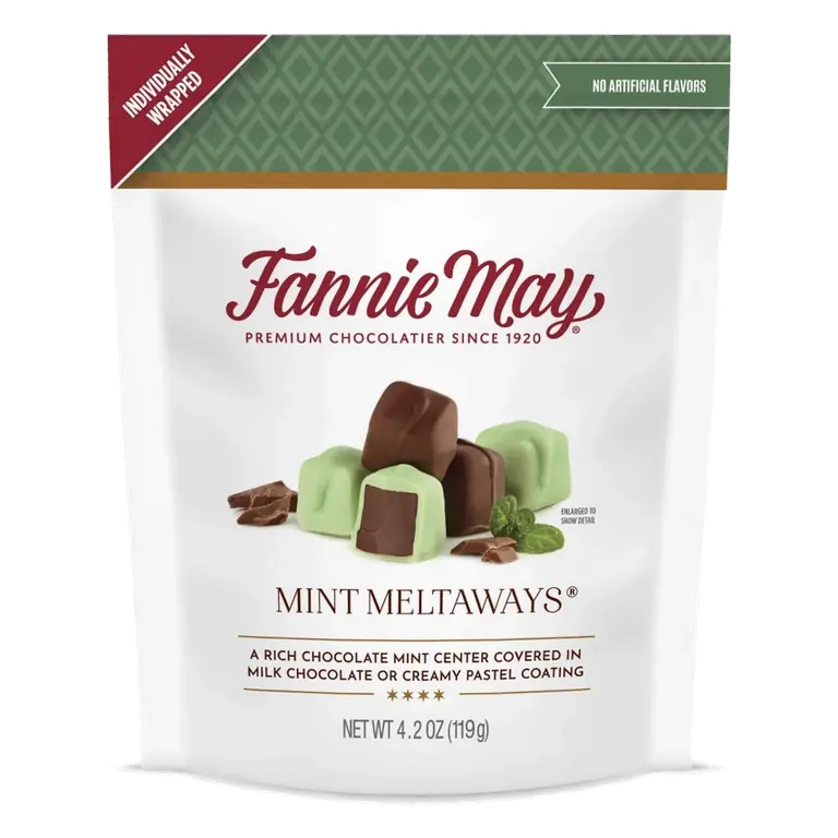 Fannie May Candy Mint Meltaways Stand Up Bag, 4.2oz