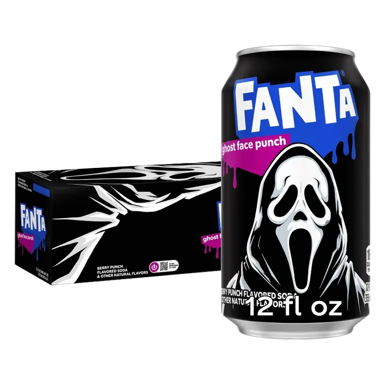Fanta Ghost Face Dark Berry Punch Soda, 12pk/12 fl oz Cans