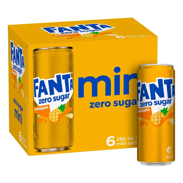 Pineapple Zero Sugar Soft Drink Multipack Mini Can