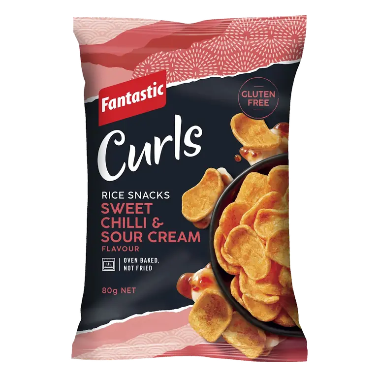 Delites Curls Rice Snacks Sweet Chilli & Sour Cream
