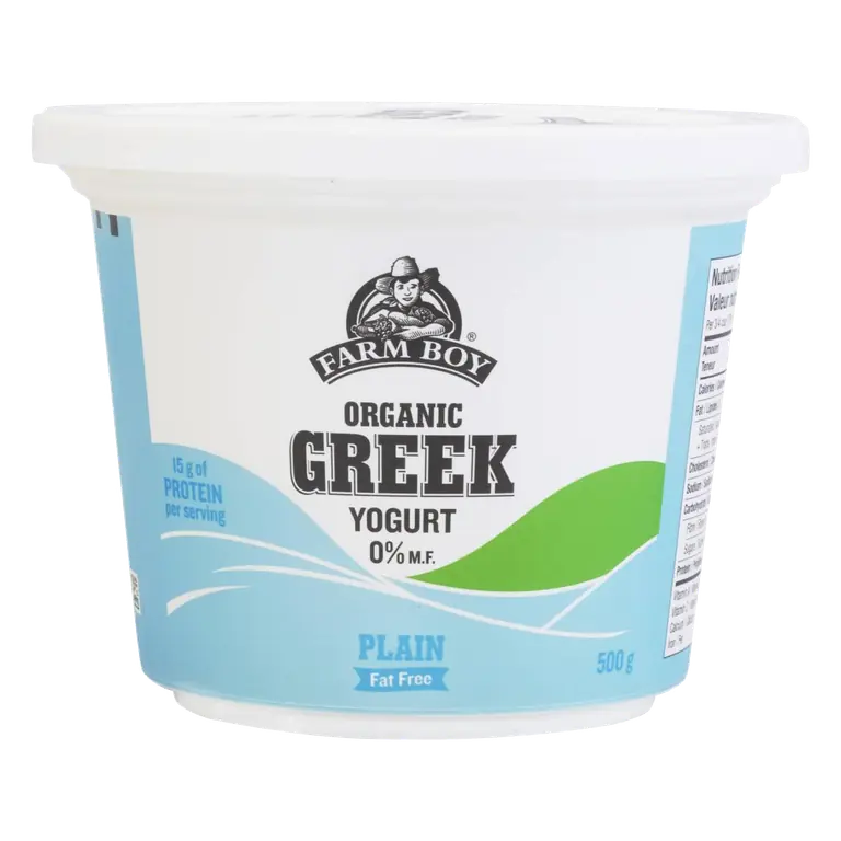 Farm Boy™ 0% M.F. Organic Plain Greek Yogurt (500 g)