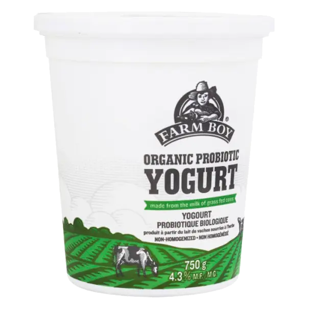 Farm Boy™ 4.3% M.F. Organic Plain Yogurt (750 g)