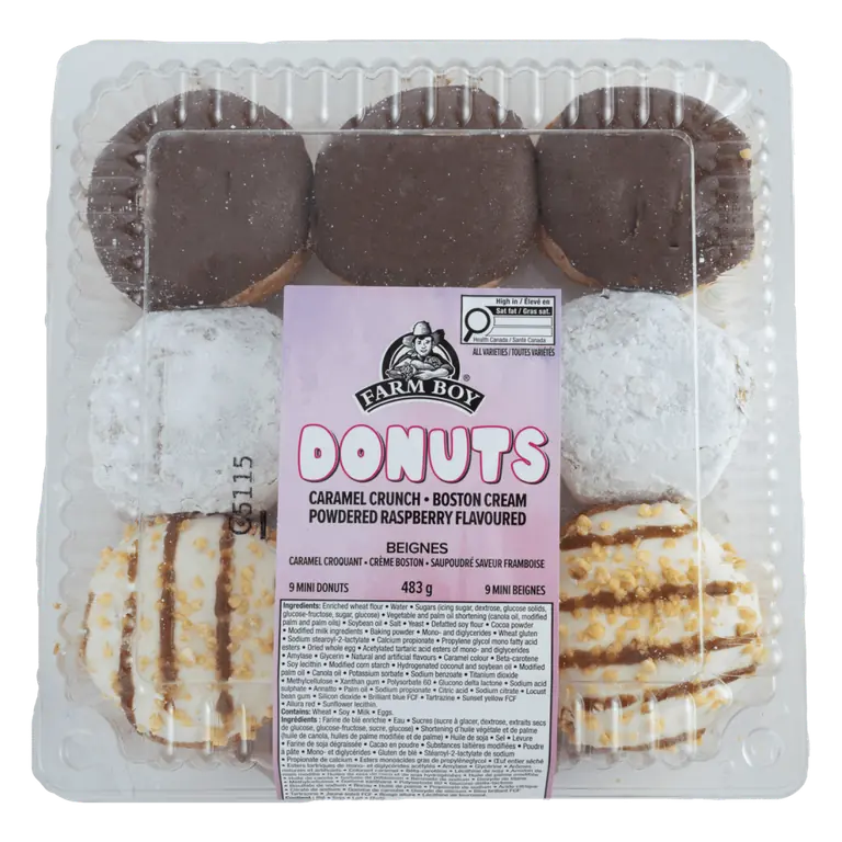 Farm Boy™ Caramel Crunch, Boston Cream, & Powdered Raspberry Donuts (483 g)