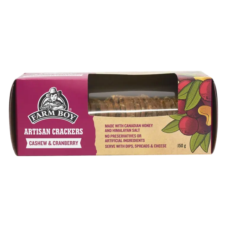 Farm Boy™ Cashew & Cranberry Artisan Crackers (150 g)