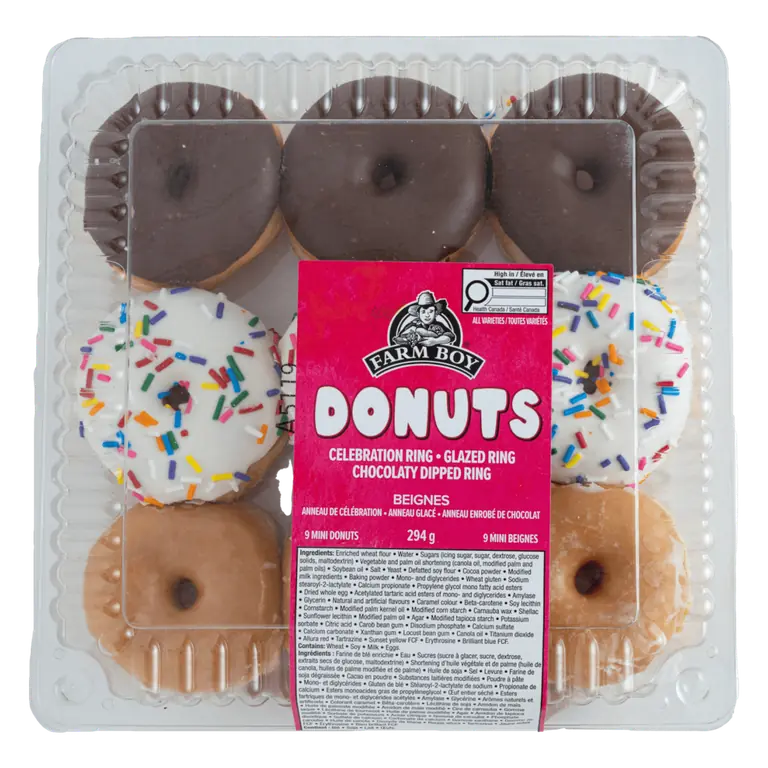 Farm Boy™ Celebration, Glazed, and Chocolaty Ring Donuts (294 g)