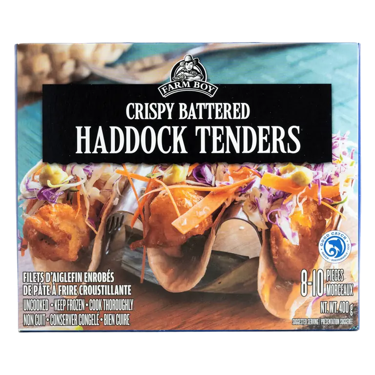 Farm Boy™ Frozen Fish Crispy Battered Haddock Tenders (400 g)