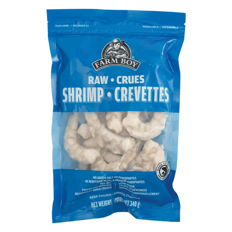 Farm Boy™ Frozen Raw Peeled Deveined Shrimp 21-27 (340 g, 21-27 per lb)
