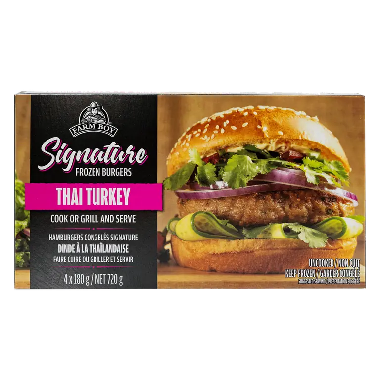 Farm Boy™ Frozen Thai Turkey Burgers (4 x 180 g)