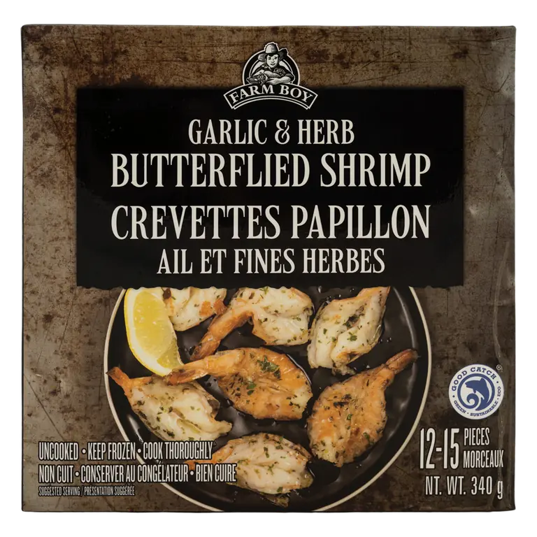 Farm Boy™ Garlic & Herb Butterflied Shrimp Frozen Appetizer (340 g)