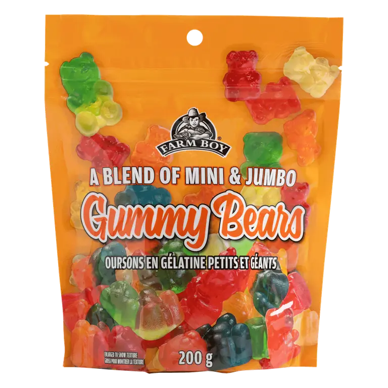 Farm Boy™ Mini & Jumbo Gummy Bears Soft Candy (200 g)