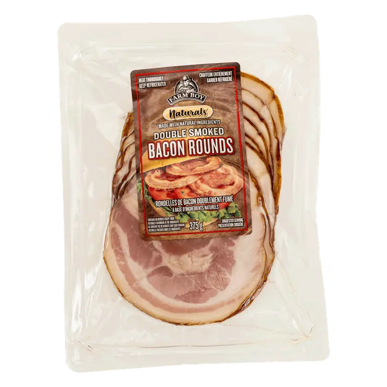 Farm Boy™ Naturals Double Smoked Sliced Rounds Bacon (375 g)