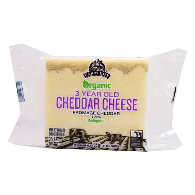 Farm Boy™ Organic 3-Year Old Cheddar Cheese (195 g)