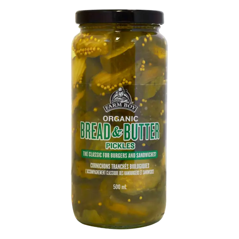 Farm Boy™ Organic Bread & Butter Pickled Cucumbers (500 ml)
