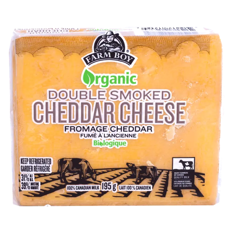 Farm Boy™ Organic Double Smoked Cheddar Cheese (195 g)