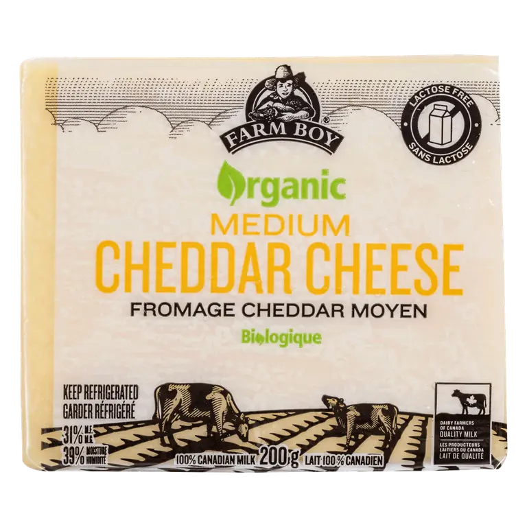 Farm Boy™ Organic Medium Cheddar Cheese (200 g)