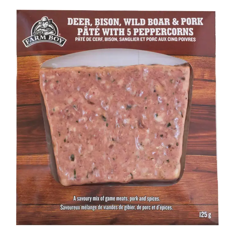 Farm Boy™ Peppercorns, Deer, Bison, Wild Boar, & Pork Meat Pâté (125 g)