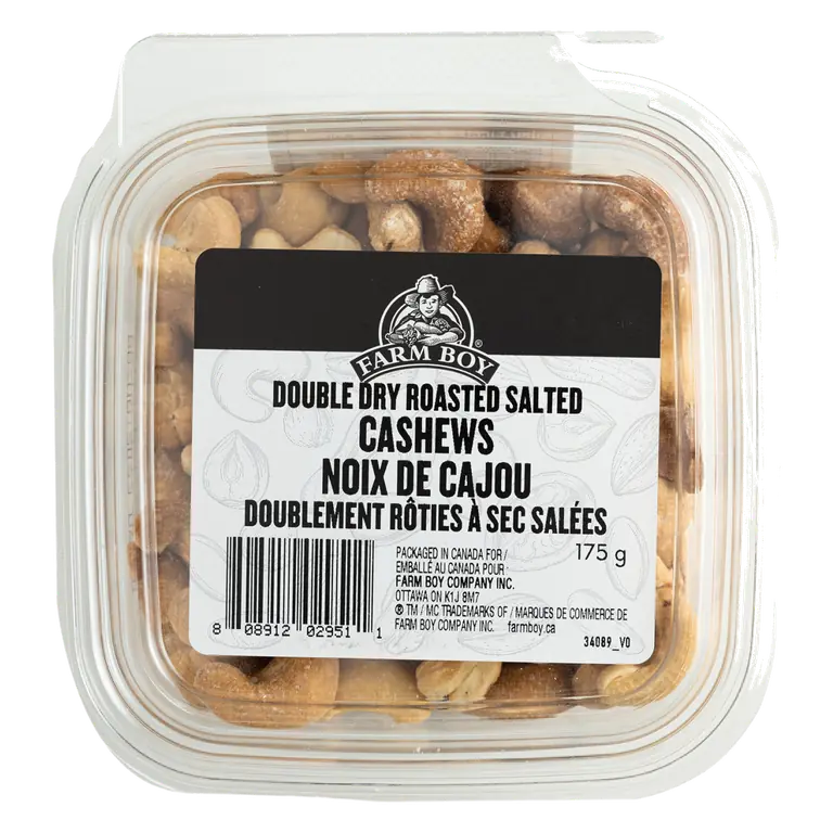 Farm Boy™ Salted Double Dry-Roasted Cashews (175 g)