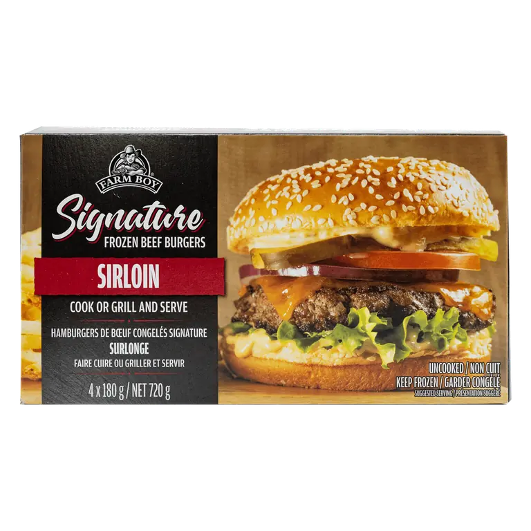 Farm Boy™ Sirloin Frozen Burgers (4 x 180 g)