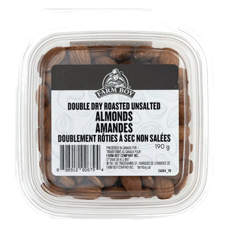 Farm Boy™ Unsalted Double Dry Roasted Almonds (190 g)
