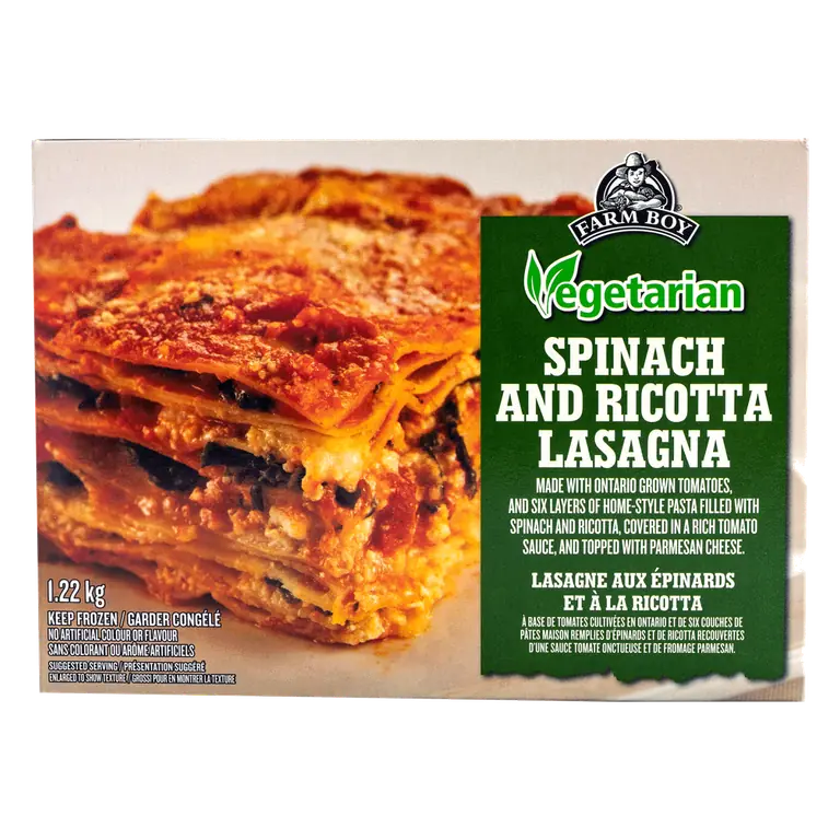 Farm Boy™ Vegetarian Spinach and Ricotta Lasagna Frozen Entrée (1.22 kg)