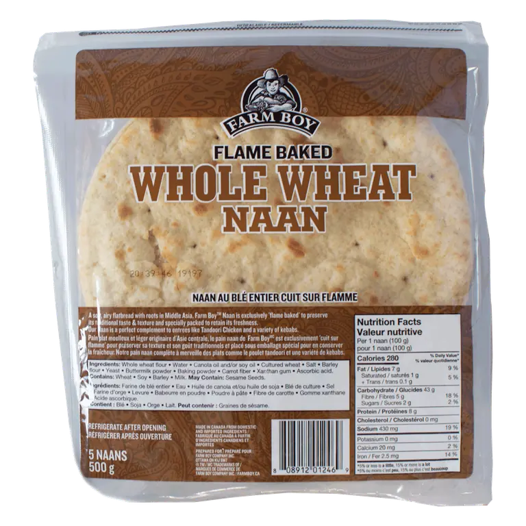 Farm Boy™ Whole Wheat Naan (500 g)
