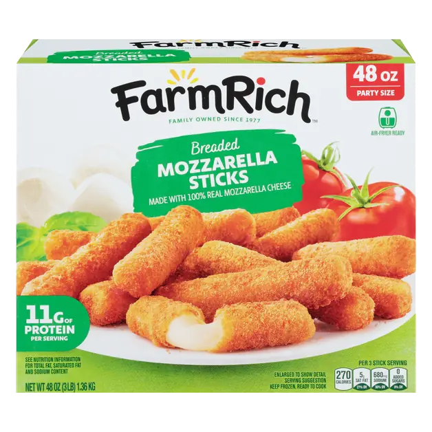 Breaded Mozzarella Sticks Party Size Frozen