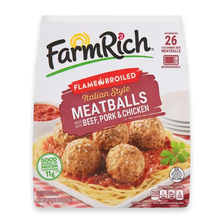 Flame Broiled Italian Style Beef Pork & Chicken Frozen Meatballs