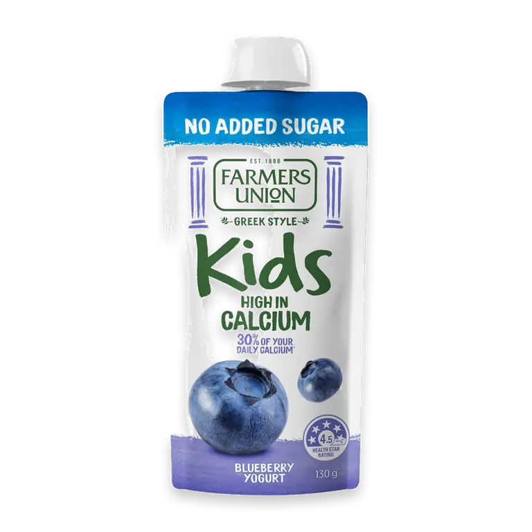 Greek Style Kids Yoghurt Pouch Blueberry No Added Sugar