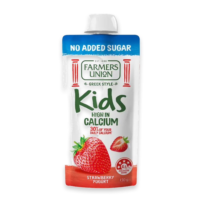 Greek Style Kids Yoghurt Pouch Strawberry No Added Sugar