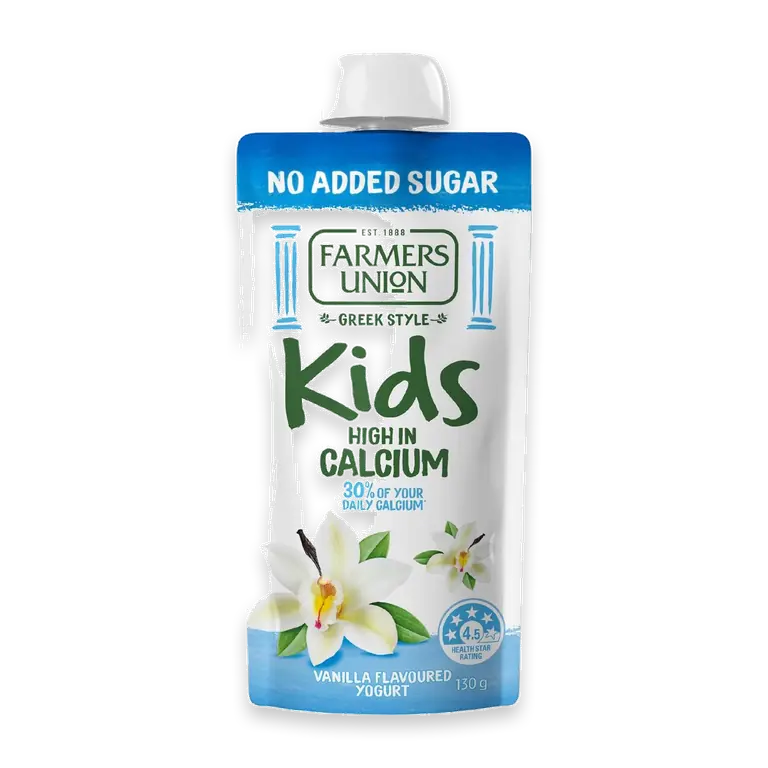 Greek Style Kids Yoghurt Pouch Vanilla No Added Sugar