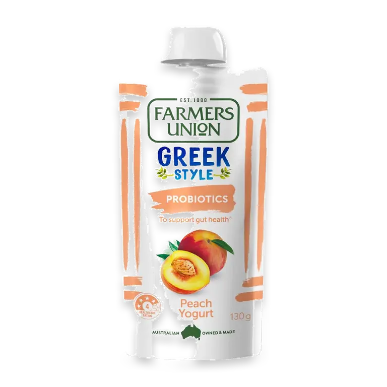 Greek Style Yoghurt Pouch Peach