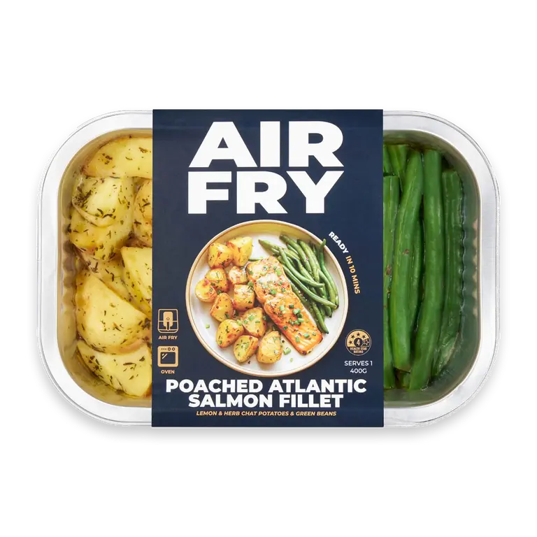 Air Fry Poached Atlantic Salmon Fillet
