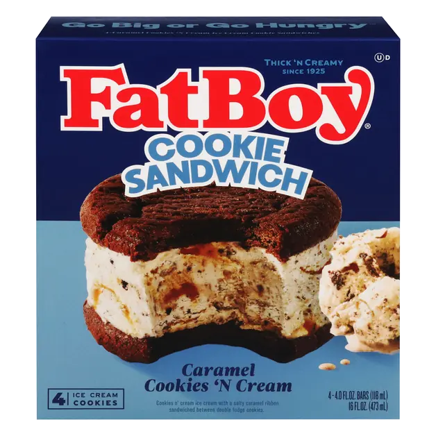 Caramel Cookies 'N Cream Ice Cream Cookie Sandwiches- 4 ct