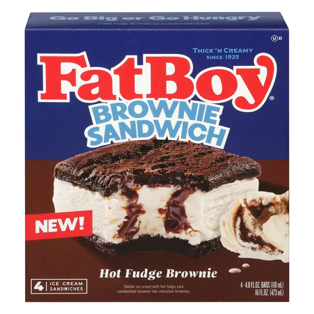 Hot Fudge Brownie Ice Cream Sandwiches - 4 ct