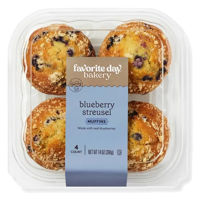 Blueberry Streusel Muffins - 14oz/4ct - Favorite Day™