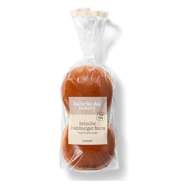Brioche Hamburger Buns - 7.05oz/4ct - Favorite Day™