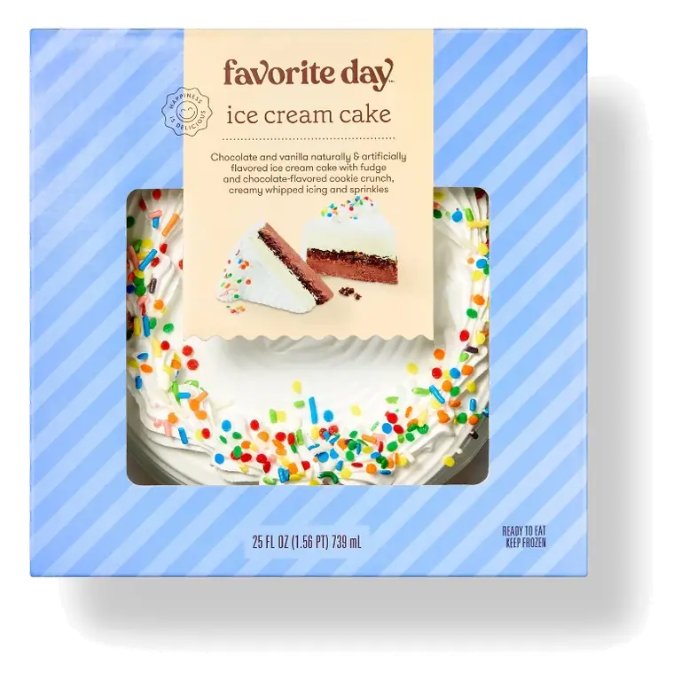 Chocolate and Vanilla Ice Cream Cake with Fudge and Cookie Layer - 25 fl oz - Favorite Day