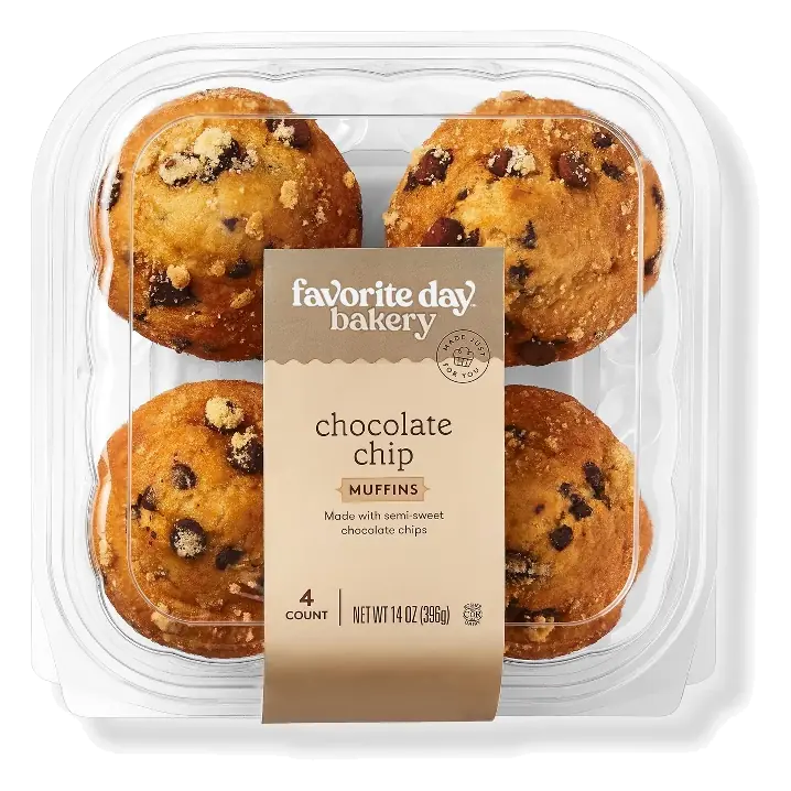 Chocolate Chip Muffins - 14oz/4ct - Favorite Day