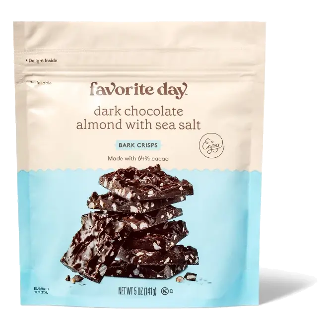 Dark Chocolate Almond with Sea Salt Bark Crisps Candy - 5oz - Favorite Day™