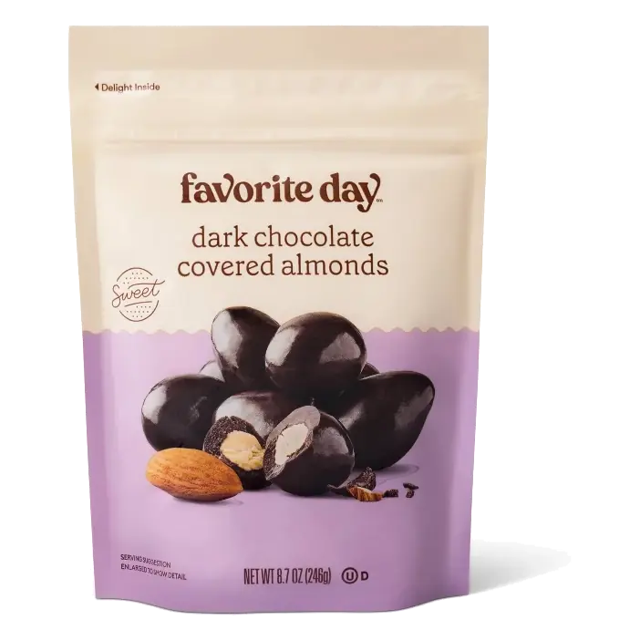 Dark Chocolate Covered Almonds Candy - 8.7oz - Favorite Day™