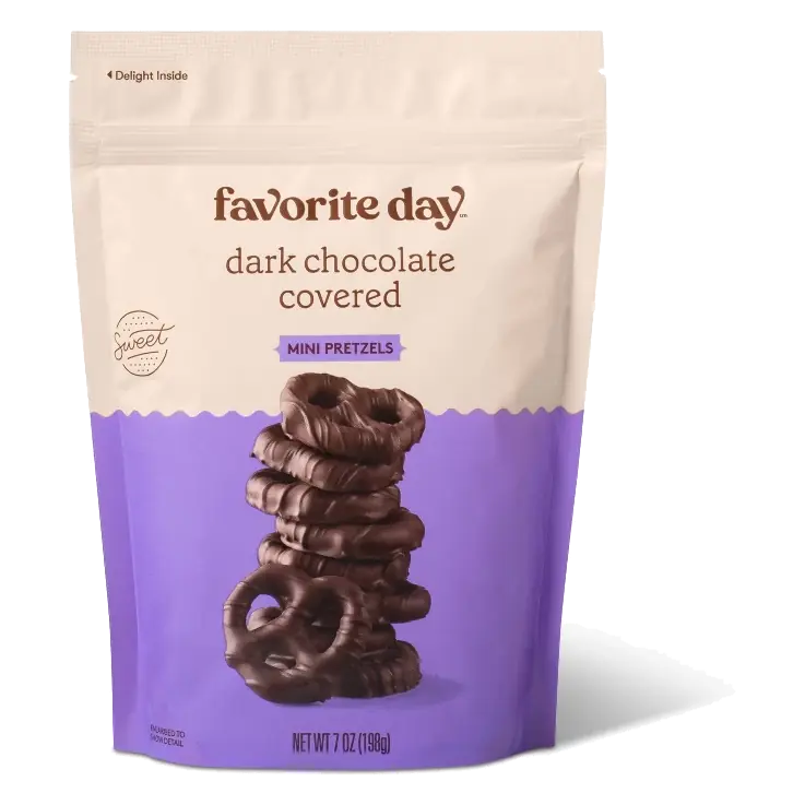 Dark Chocolate Covered Mini Pretzels Candy - 7oz - Favorite Day™