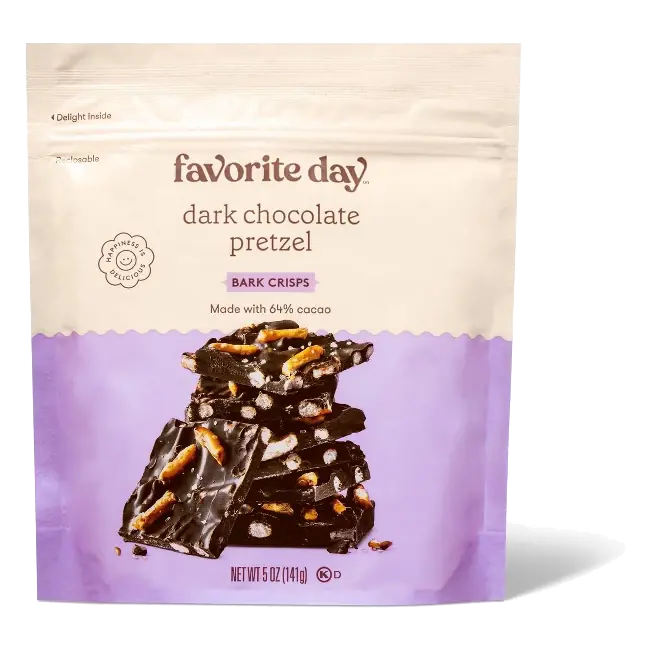 Dark Chocolate Pretzel Bark Crisps Candy - 5oz - Favorite Day™